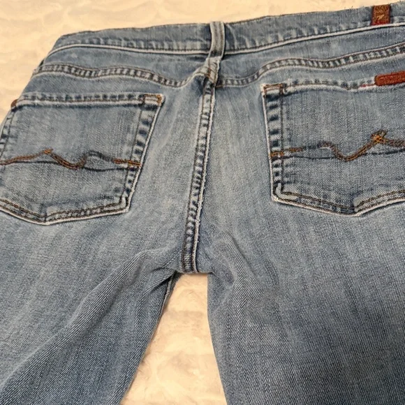 7 For All Mankind Medium Blue Flare Jeans - Picture 4 of 4